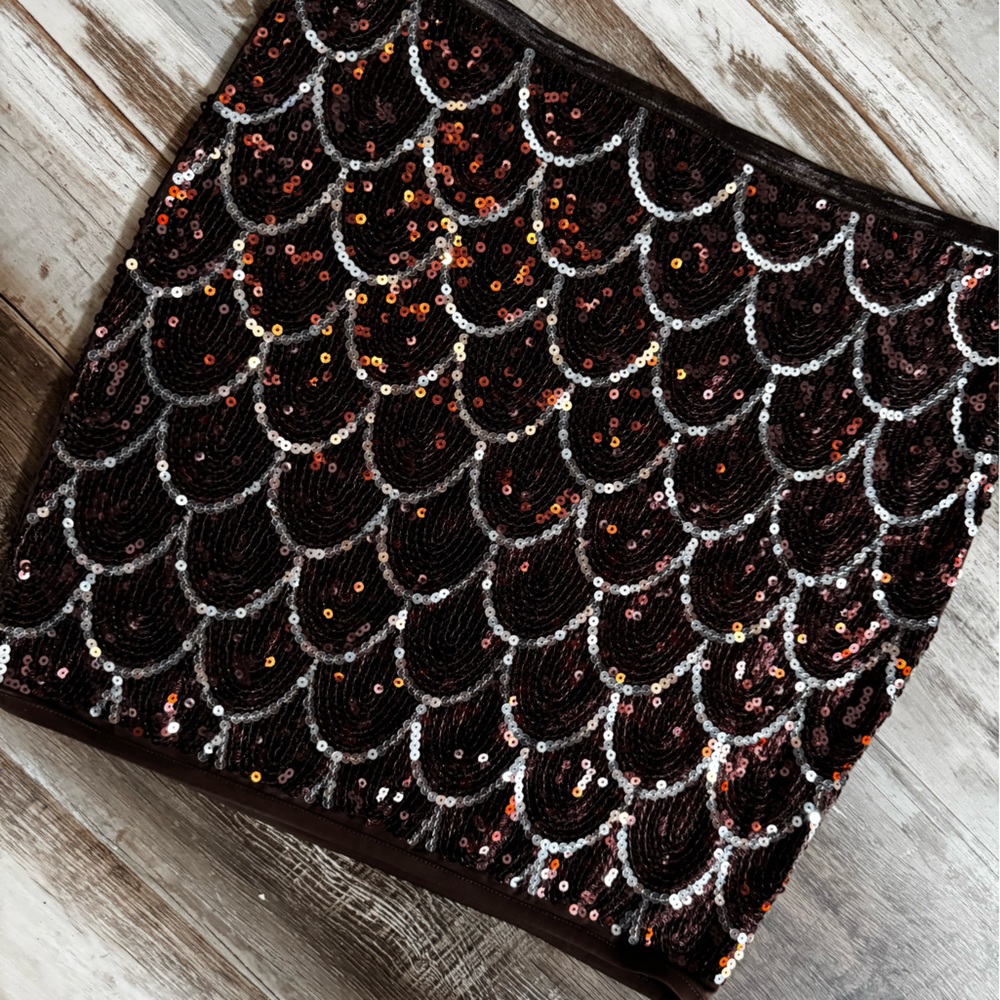 indie sleeze sequins skirt, bronze and silver, festival
